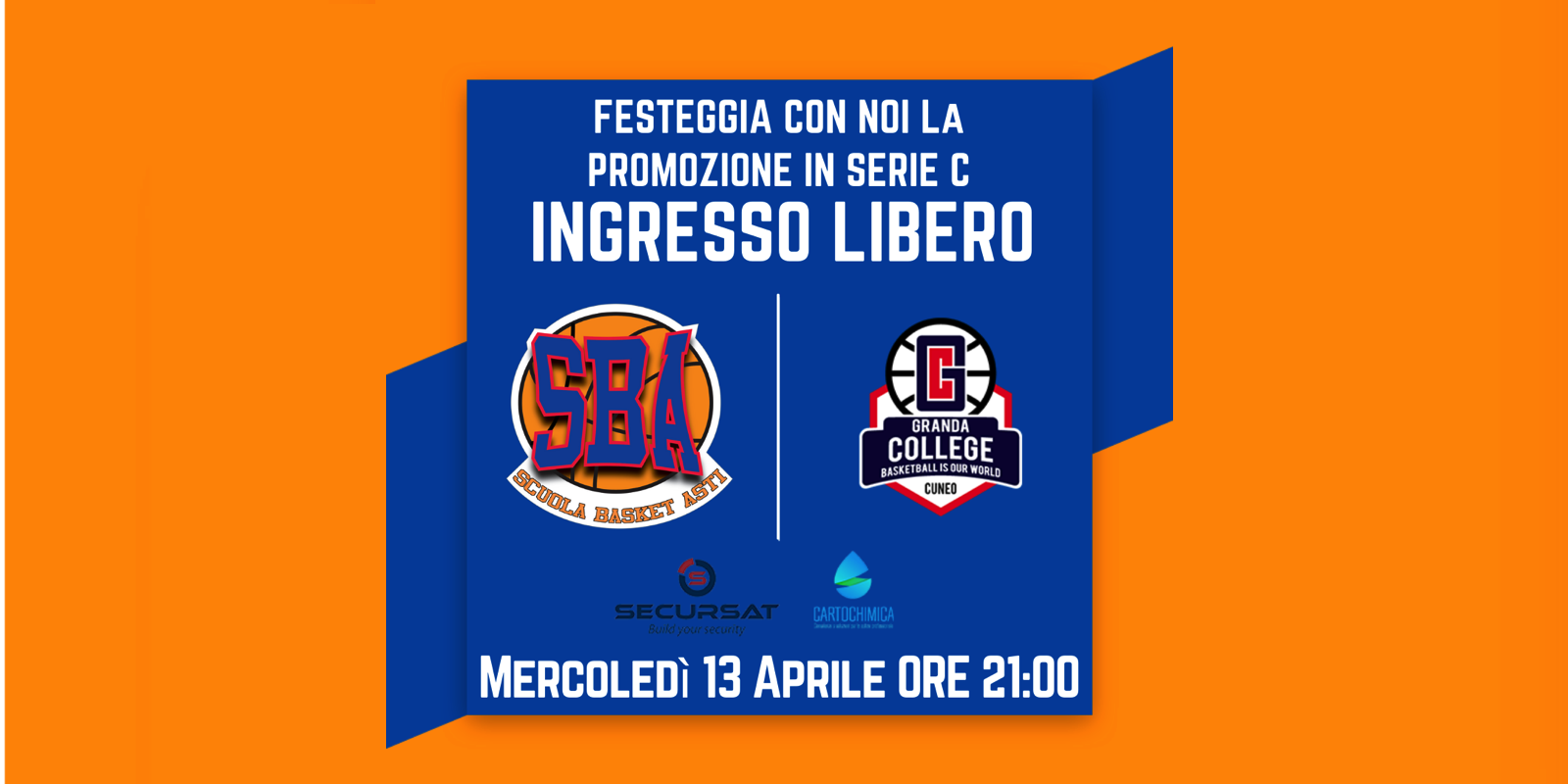Mercoledì 13 Aprile ore 21:15 ultima partita in casa per i nostri ragazzi neo promossi in C
